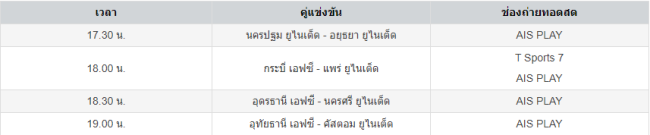 โปรแกรมถ่ายทอดสดไทยลีก 2-hengpg