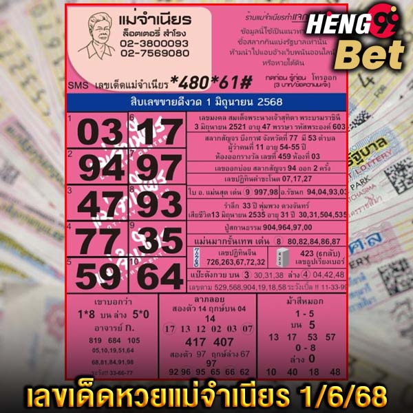 รูปภาพเลขเด็ดแม่เนียรงวดนี้ของ heng99
