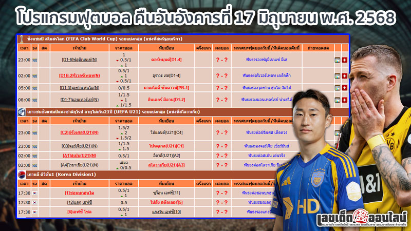 รูปภาพโปรเเกรมบอลคืนนี้ของ lekdedonline