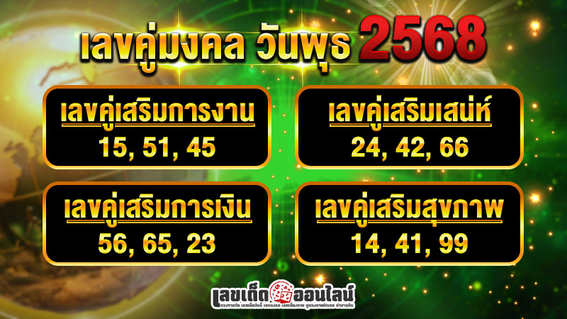 รูปภาพเลขคู่มงคลคนเกิดวันพุธของ lekdedonline