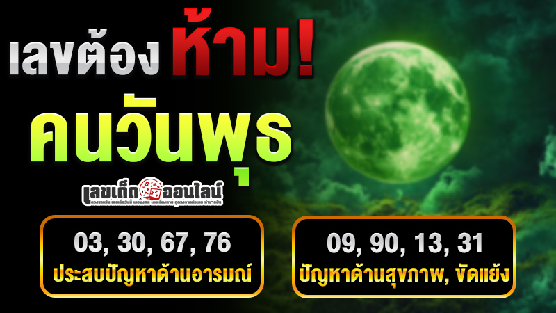 รูปภาพเลขที่ควรเลี่ยงของคนเกิดวันพุธของ lekdedonline
